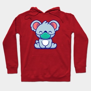 Cute Koala Wearing Mask Hoodie